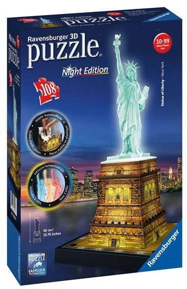 3D puzzle Ravensburger 3D 125968 Socha svobody (Noční edice)