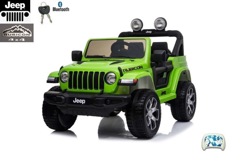 Elektrické auto pro děti Jeep Wrangler Rubicon 4x4, lakovaný zelený