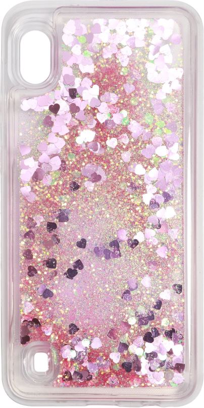 Kryt na mobil iWill Glitter Liquid Heart Case pro Samsung Galaxy A10 Pink