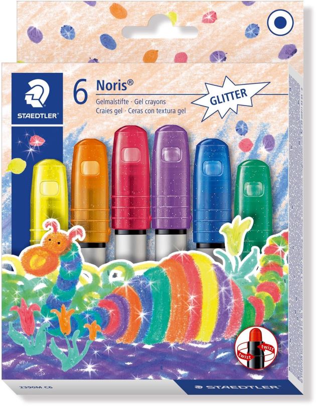 Voskovky STAEDTLER Noris Club gelové, 6 třpytivých barev