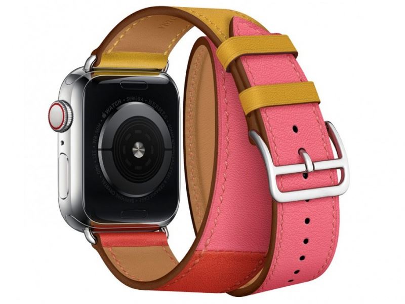 COTECi kožený řemínek pro Apple Watch 42/44/45/49mm oranžová-červená-růžová (dlouhý)