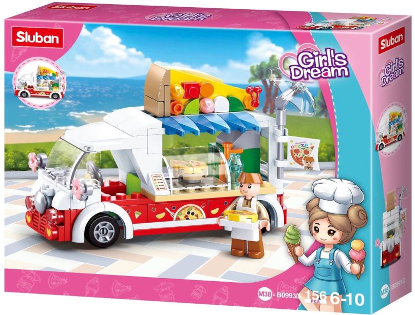 Stavebnice Sluban Girls Dream M38-B0993D Mobilní pizza stánek