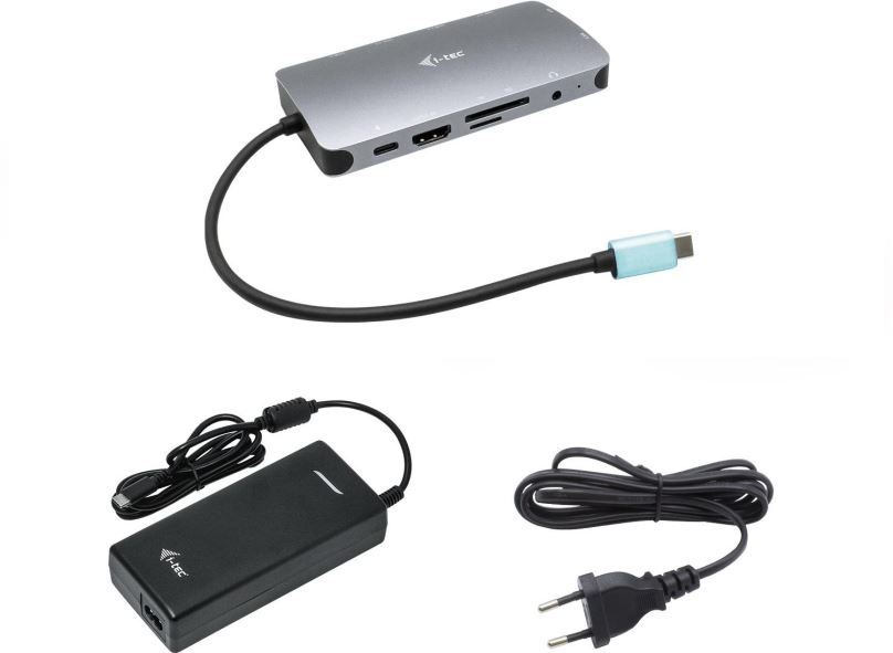 Dokovací stanice i-tec USB-C Metal Nano Dock HDMI/VGA with LAN, Power Delivery 100W + zdroj 112W