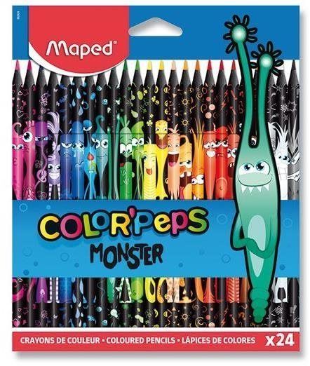 Pastelky MAPED Color´Peps Monster bezdřevé 24 barev
