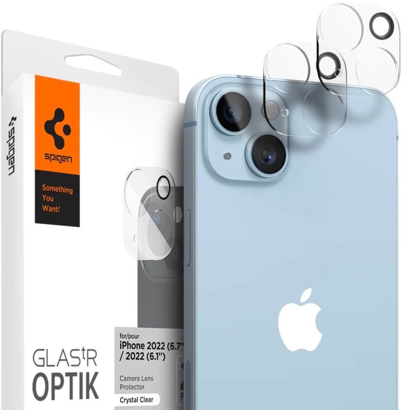 Ochranné sklo na objektiv Spigen tR Optik 2 Pack Clear iPhone 14/iPhone 14 Plus