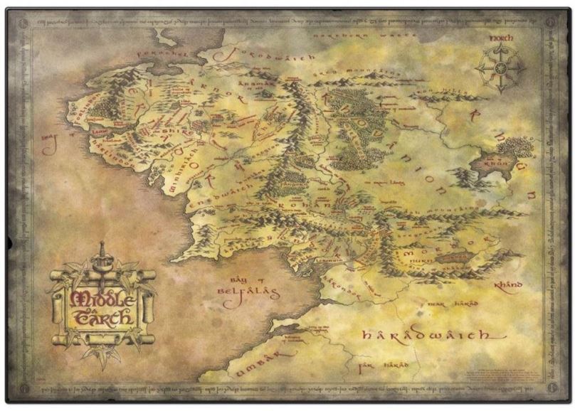 Podložka na stůl The Lord of the rings: Mapa Středozemě - podložka na stůl