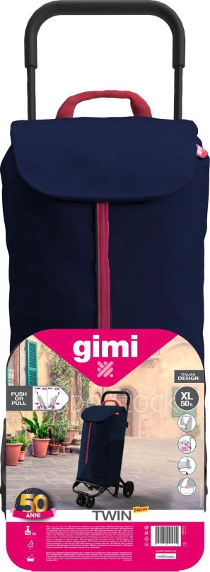 Taška na kolečkách GIMI Twin nákupní vozík modrý, 52 l