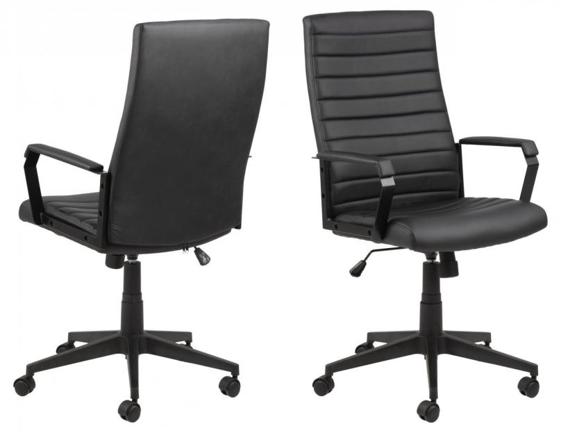 Kancelářská židle DESIGN SCANDINAVIA Charles, syntetická kůže, černá