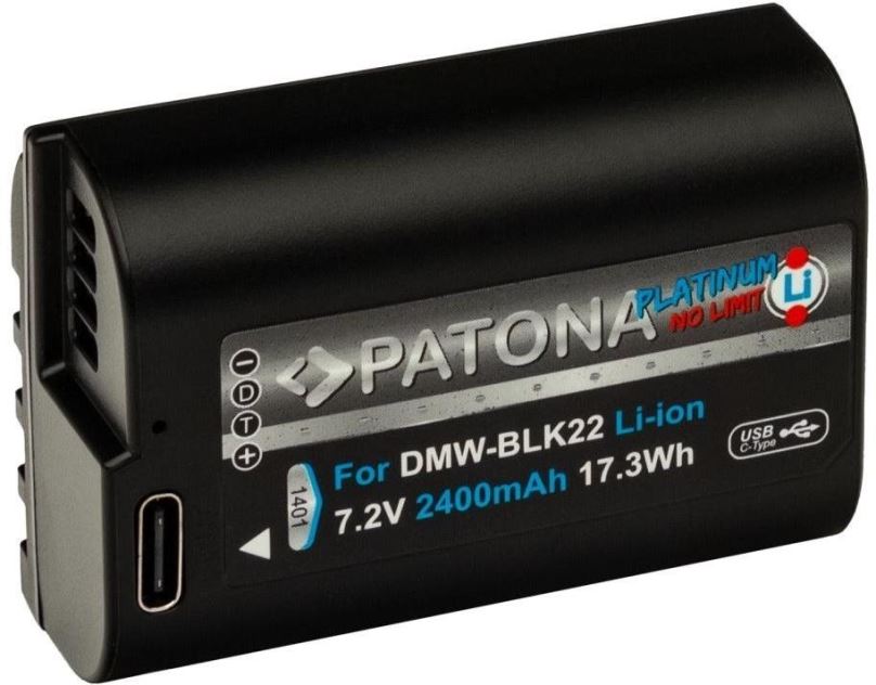 Baterie pro fotoaparát PATONA baterie pro Panasonic DMW-BLK22 2400mAh Li-Ion Platinum USB-C nabíjení