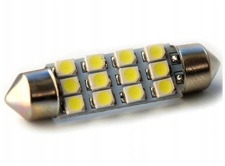 LED autožárovka Rabel 24V 41 mm 12 smd 2835 C5W C10W C15W SV8,5 bílá