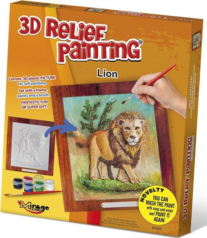 MIRAGE HOBBY Kreativní sada 3D malování Relief Painting: Lev