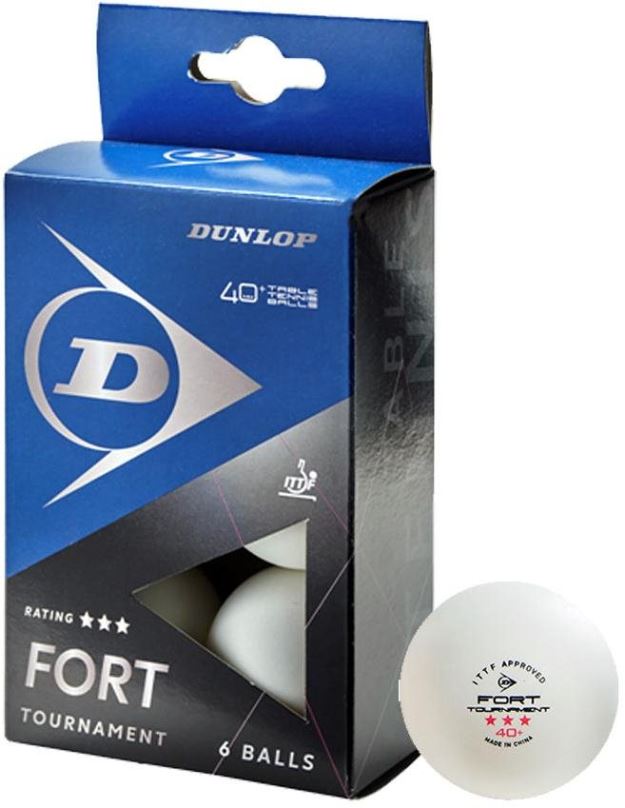 Míčky na stolní tenis Dunlop Fort Tournament 40+*** (6 ks) bílý