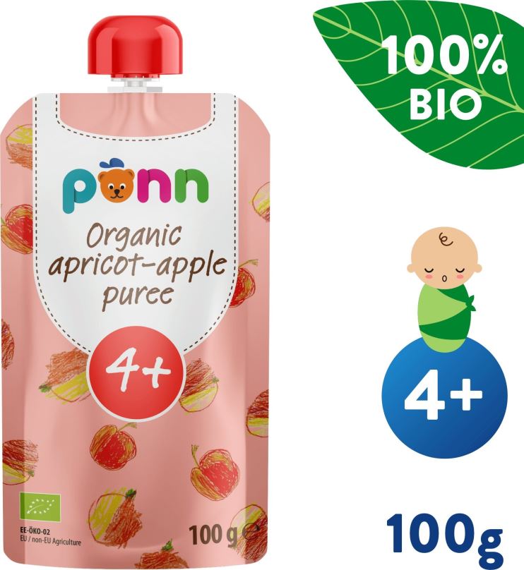 Kapsička pro děti SALVEST Ponn BIO Meruňka s jablkem (100 g)