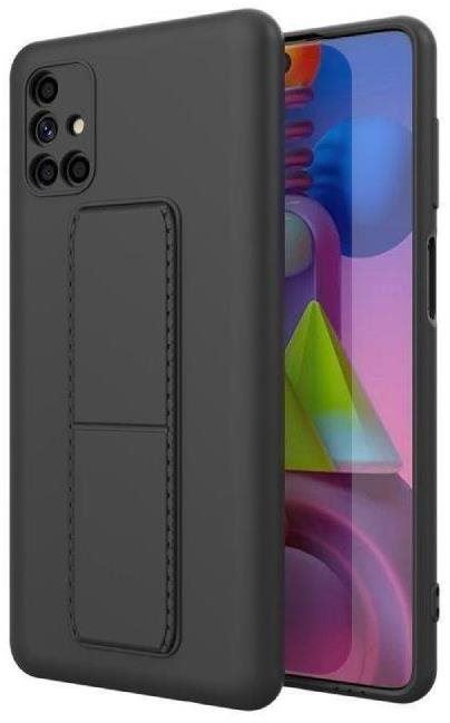 Kryt na mobil Kickstand silikonový kryt na Samsung Galaxy M51, černý
