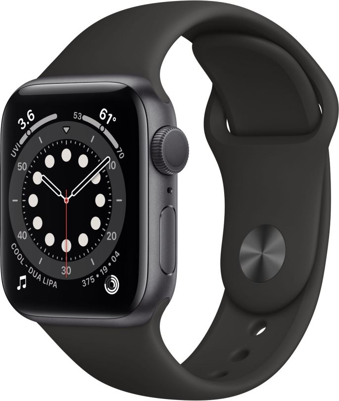 Chytré hodinky Apple Watch Series 6 44mm Vesmírně šedý hliník s černým sportovním řemínkem