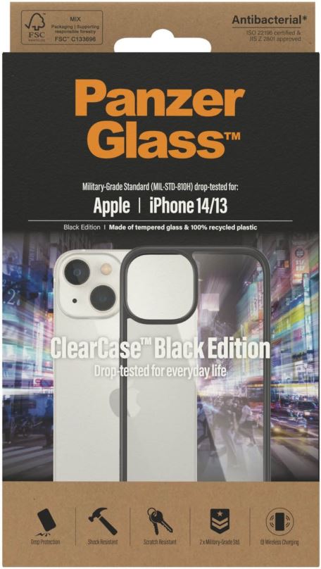 Kryt na mobil PanzerGlass ClearCase Apple iPhone 14 (Black edition)