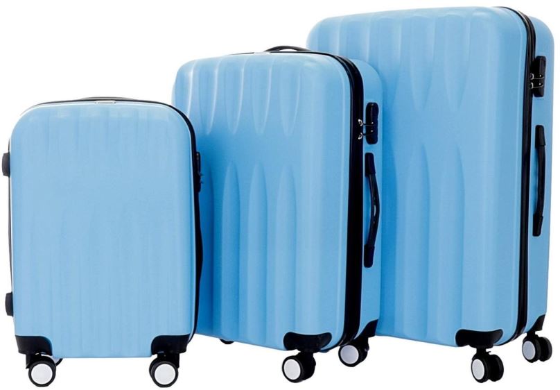 Sada kufrů Sada 3 kufrů T-class TPL-3029, M, L, XL, ABS, (světle modrá)