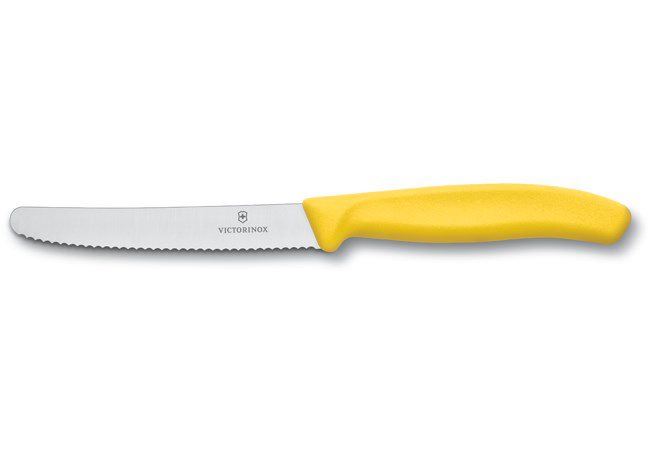 Kuchyňský nůž Victorinox nůž na rajčata s vlnkovaným ostřím 11 cm žlutý