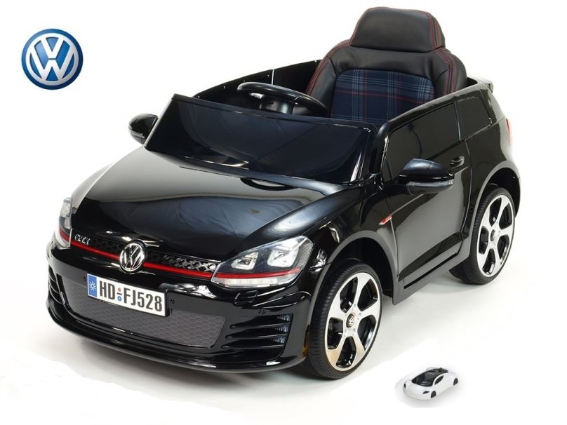 Elektrické auto pro děti Volkswagen Golf GTI NEW, černý lakovaný