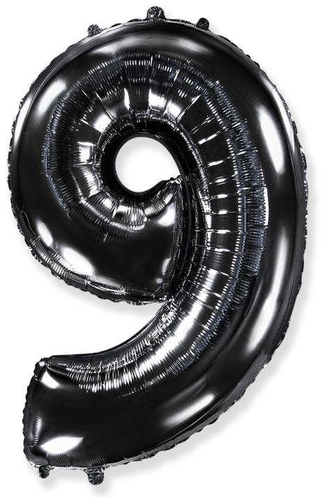 Nafukovací balonek Balón foliový číslice černá - black 102 cm - 9