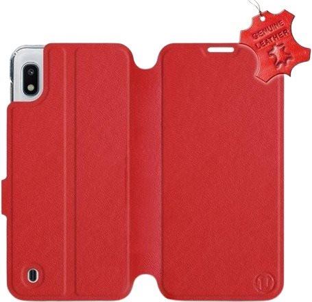 Kryt na mobil Flip pouzdro na mobil Samsung Galaxy A10 - Červené - kožené -   Red Leather