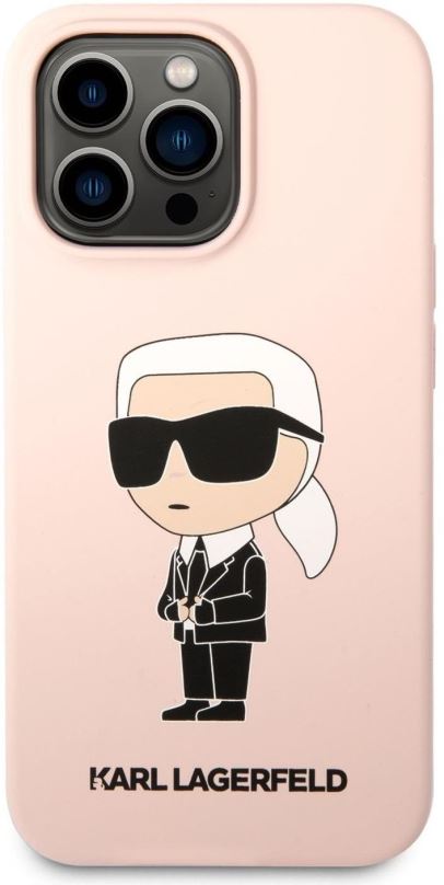 Kryt na mobil Karl Lagerfeld Liquid Silicone Ikonik NFT Zadní Kryt pro iPhone 13 Pro Max Pink