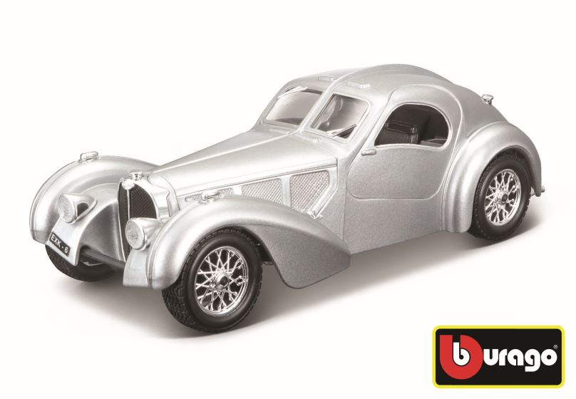 Kovový model Bburago 1:24 Bugatti Atlantic stříbrná