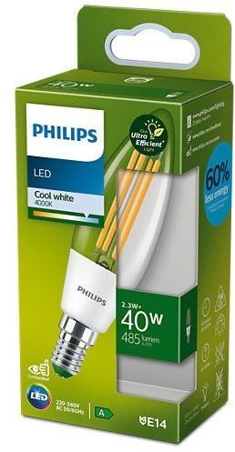 LED žárovka Philips LED 2,3-40W, E14, 4000K, A