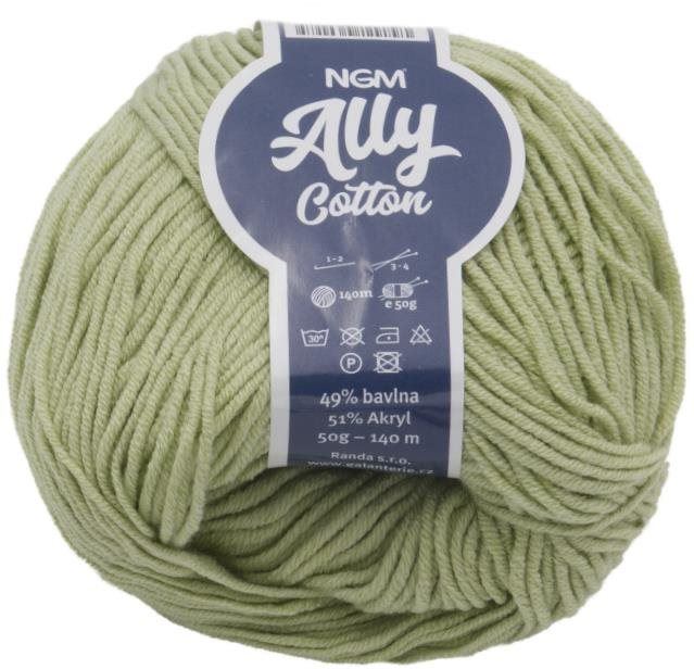 Příze Ally cotton 50g - 019 sv.zelená