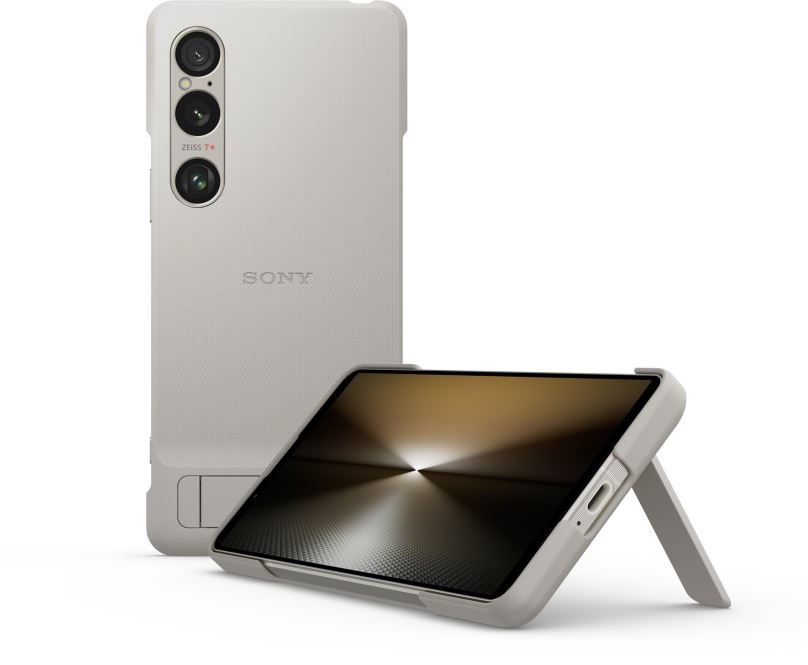 Kryt na mobil Sony kryt se stojánkem pro Xperia 1 VI šedý
