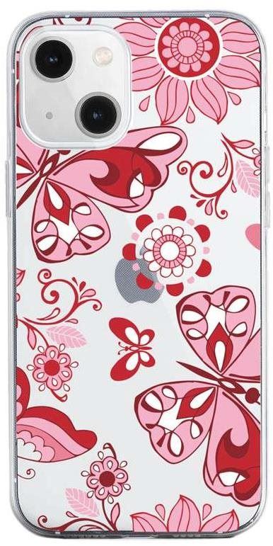 Kryt na mobil TopQ iPhone 13 mini silikon Pink Butterfly 64730