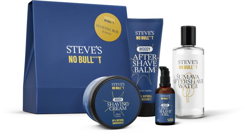 Pánská kosmetická sada STEVES No Bull***t Shaving Box Šumava 350 ml