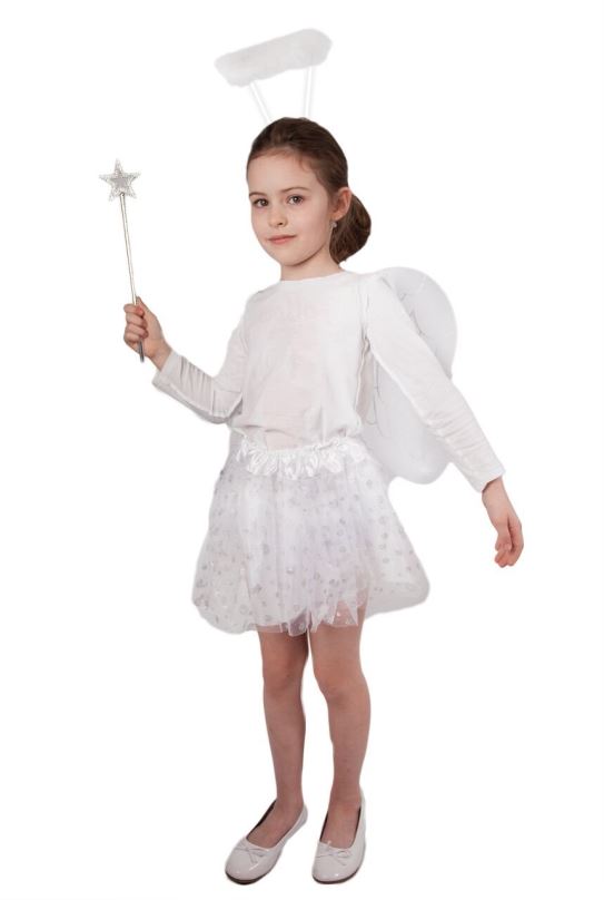 Kostým Kostým Sukně tutu anděl s křídly a příslušenstvím