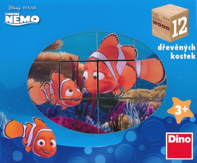 DINO Obrázkové kostky Hledá se Nemo, 12 kostek