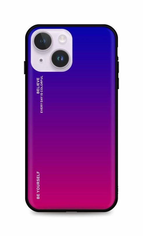 Kryt na mobil TopQ Kryt LUXURY iPhone 14 Plus pevný duhový fialový 84632