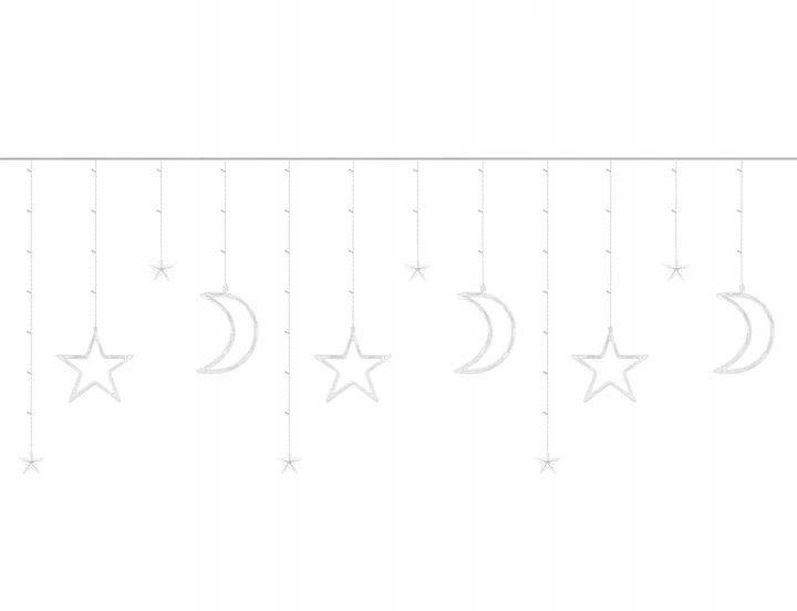 Vánoční osvětlení ISO 11330 hvězdy, měsíc 138 LED studená bílá