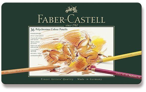 Pastelky Pastelky FABER-CASTELL Polychromos v plechové krabičce, 36 barev