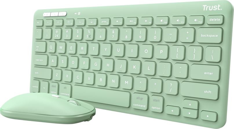 Set klávesnice a myši Trust Lyra Compact Set ECO - US, zelená