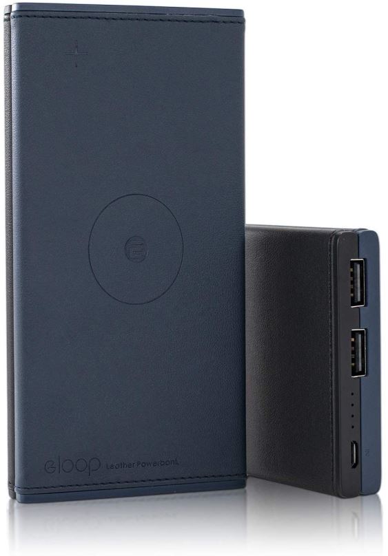 Powerbanka Eloop EW31 10000mAh Wireless Leather Blue/Black