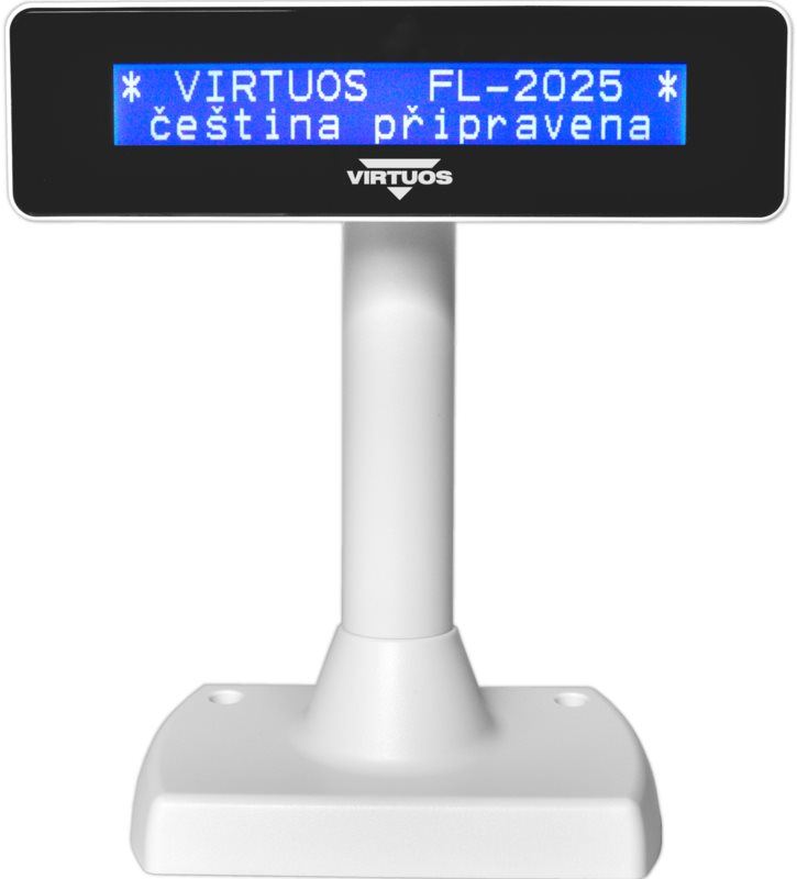 Zákaznický displej Virtuos LCD FL-2025MB 2x20 bílý