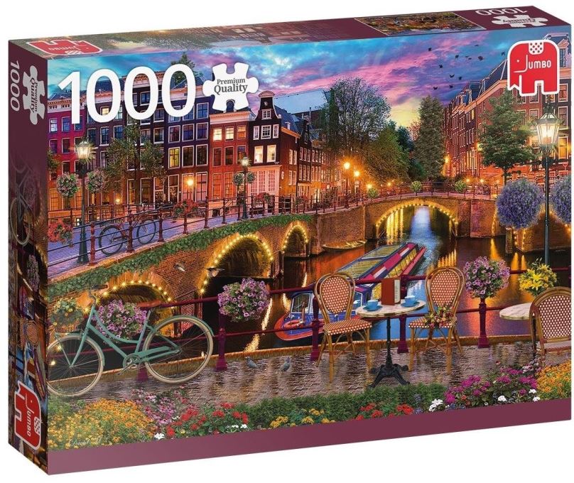 Puzzle Jumbo Puzzle Vodní kanály v Amsterdamu 1000 dílků