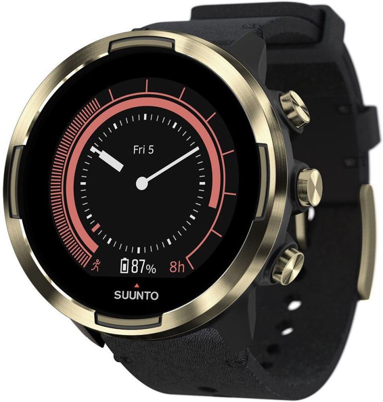 Chytré hodinky Suunto 9 G1 Baro Gold Leather, zlaté, kožený řemínek