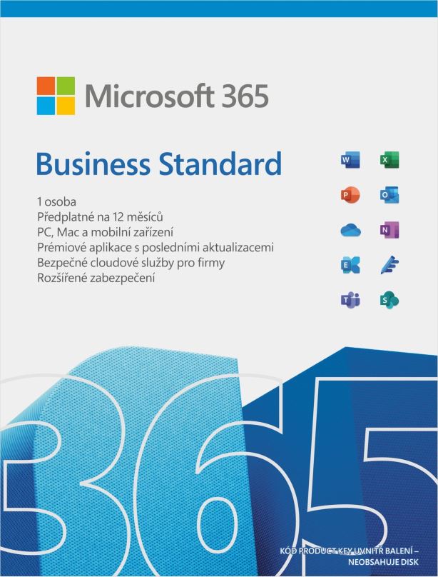 Kancelářský software Microsoft 365 Business Standard, elektronická licence, nová licence