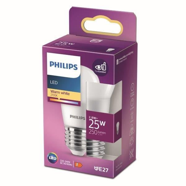 Philips 8719514309340 LED žárovka 2,8W/25W | E27 | 250lm | 2700K | P45