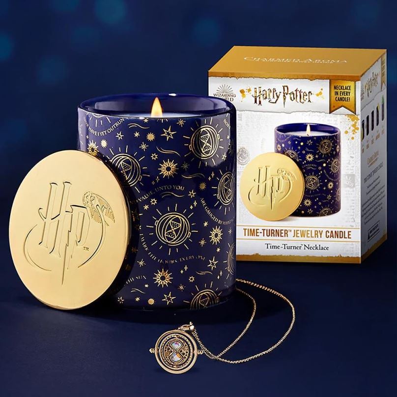Svíčka Charmed Aroma Harry Potter Turner - Obraceč času 298 g + pozlacený náhrdelník 1 ks