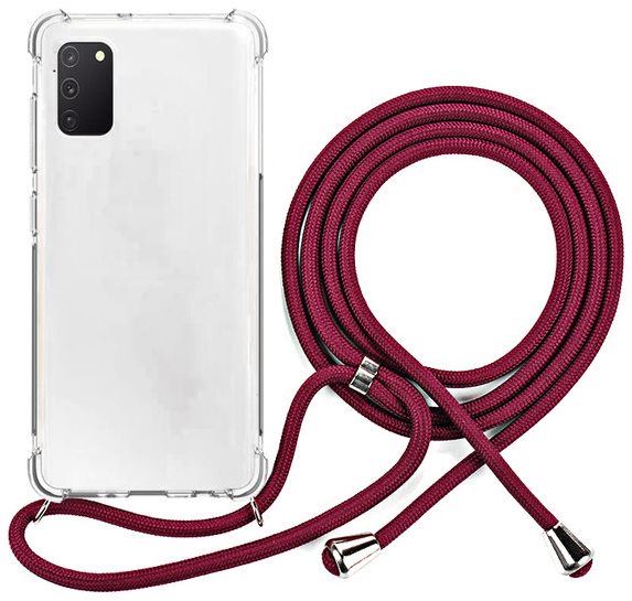Kryt na mobil Epico Nake String Case Samsung Galaxy A41 - bílá transparentní / červená