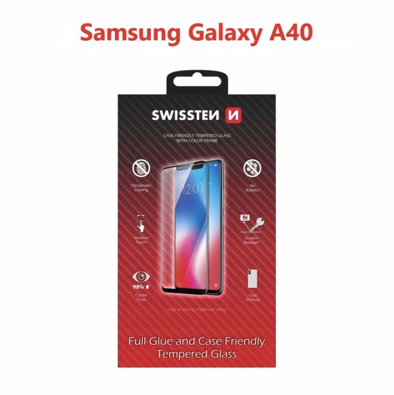 Ochranné sklo Swissten Case Friendly pro Samsung Galaxy A40 černé