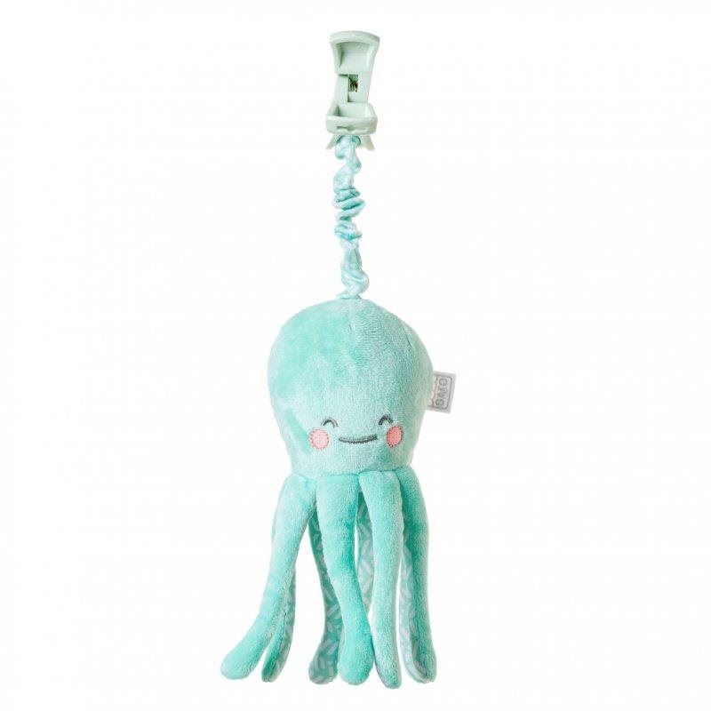 Hračka na kočárek Saro Baby chobotnička s klipem Happy Sea Mint