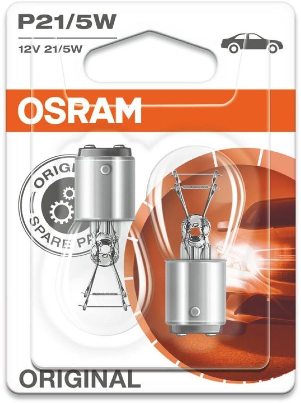 Autožárovka OSRAM P21/5W, 12V, 21/5W, BAY15d, duo balení