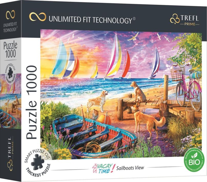 Puzzle Trefl Puzzle UFT Vacay Time: Výhled na plachetnice 1000 dílků